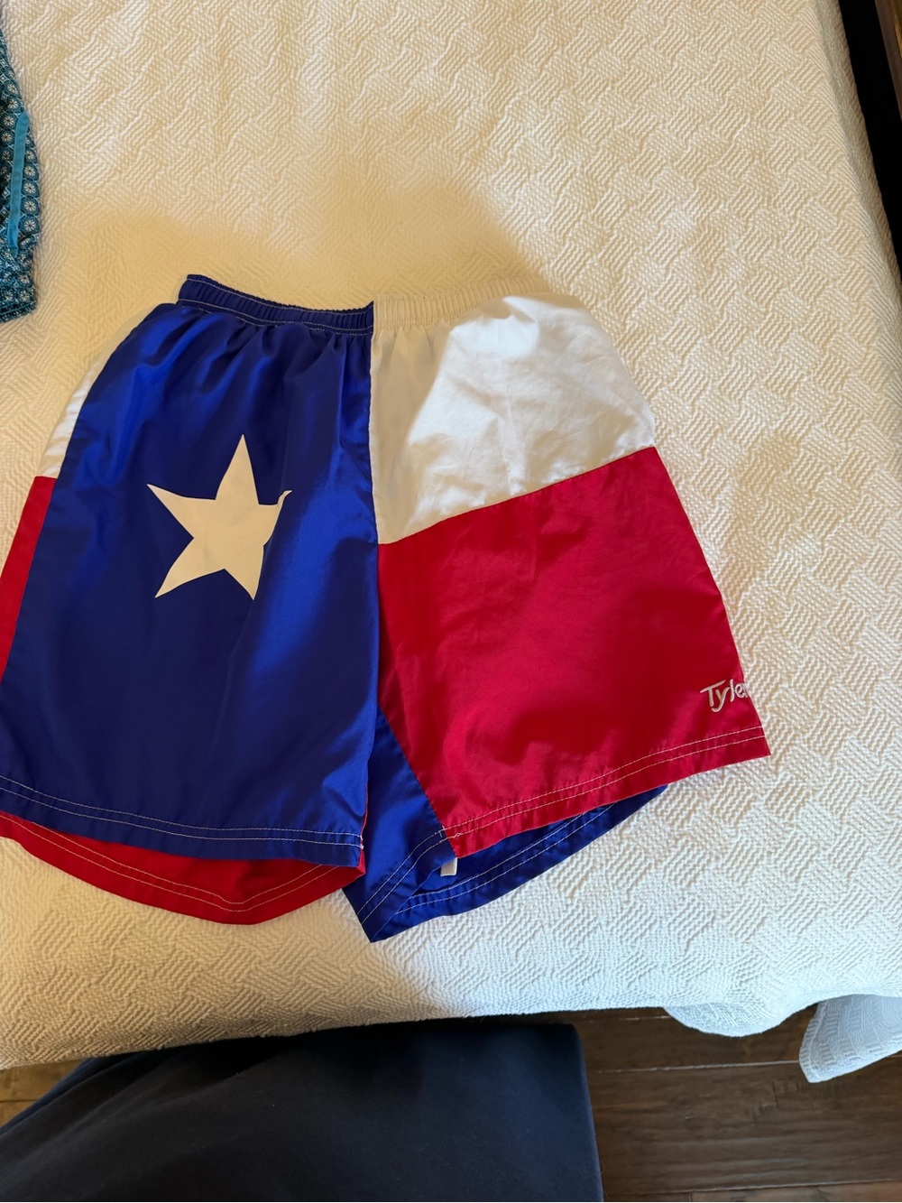 Tyler Blue, White & Red Men’s Swim Trunks Men’s S